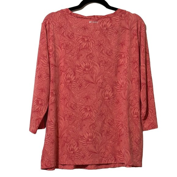 Columbia Titanium women's size XL coral floral long sleeve pullover - Picture 6 of 9